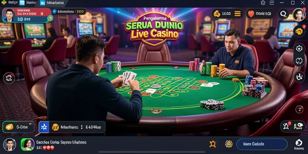 Tampilan gameplay interaktif Live Casino yang seru dan menarik.