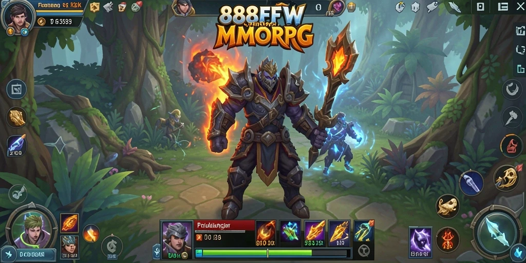 Screenshot gameplay <strong>888FW</strong> menampilkan aksi seru dalam pertarungan MMORPG.