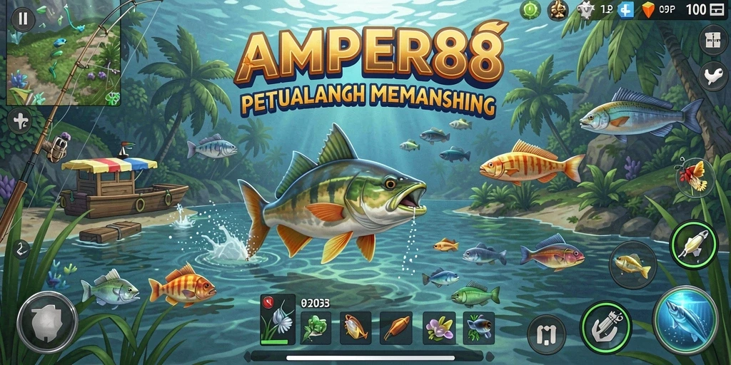 Tangkapan ikan besar dalam gameplay menarik AMPER88.
