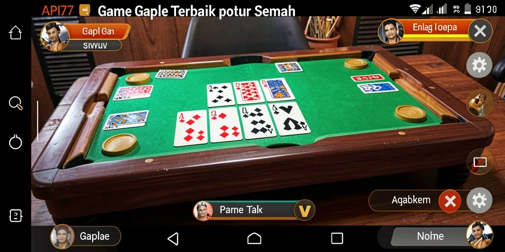 Tampilan gameplay API77 yang menampilkan serunya bermain Gaple.
