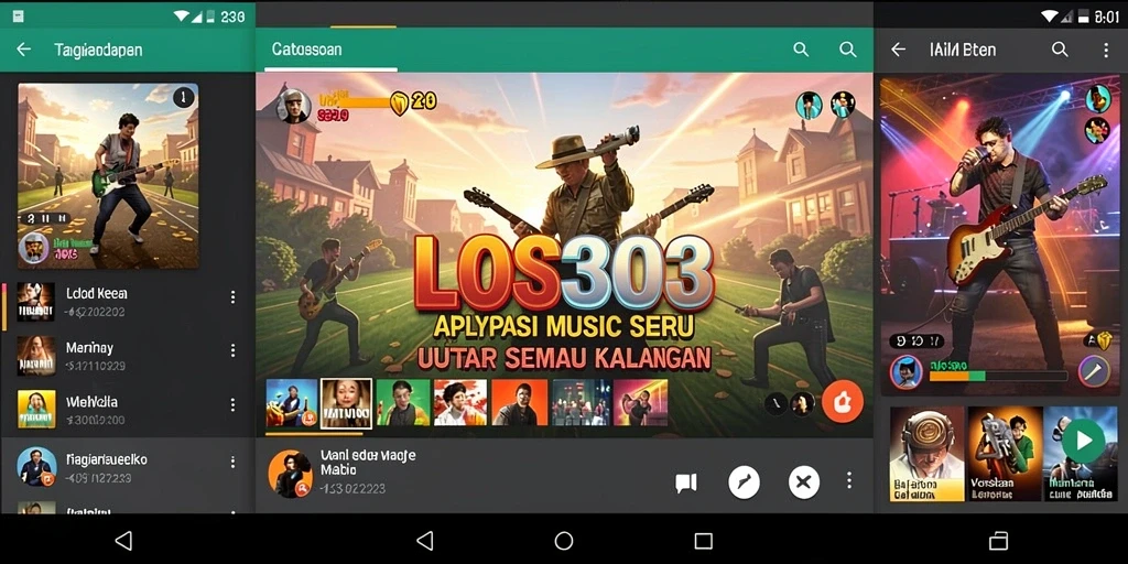 Tampilan utama <strong>LOS303</strong> saat bermain musik dengan teman.