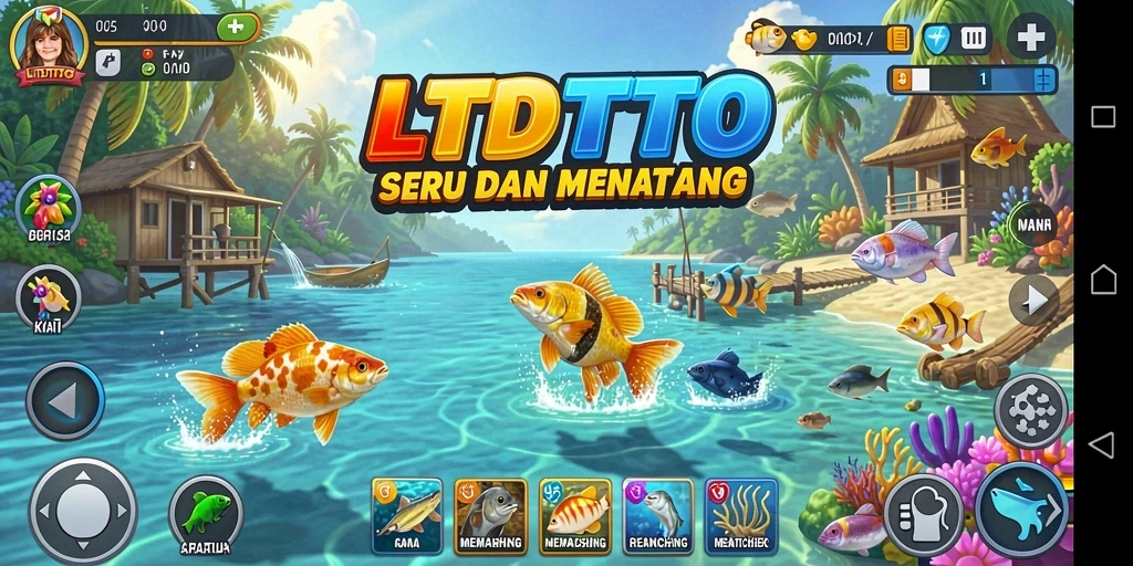 Tampilan gameplay LTDTOTO yang menarik dan seru saat memancing.