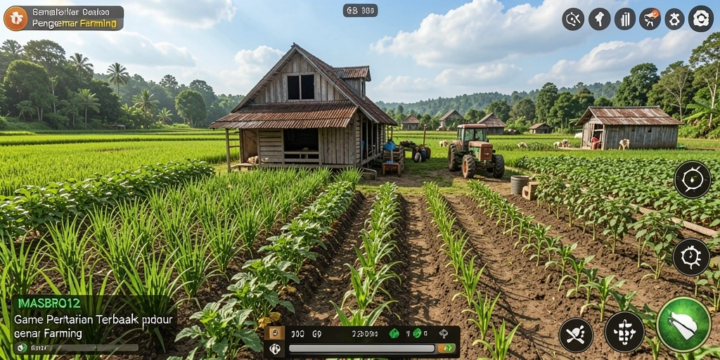 Tampilan gameplay MASBRO12 dengan aktivitas pertanian yang seru dan menarik.