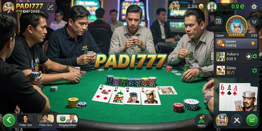 Tampilan gameplay Poker yang menarik di PADI777.