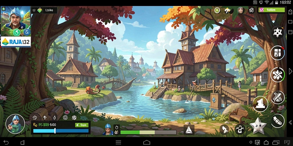 Screenshot gameplay RAJA132 menampilkan dunia terbuka yang kaya akan detail.