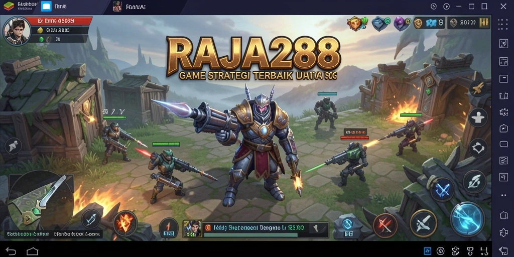 Screenshot gameplay RAJA288 menampilkan pertempuran strategis yang seru.