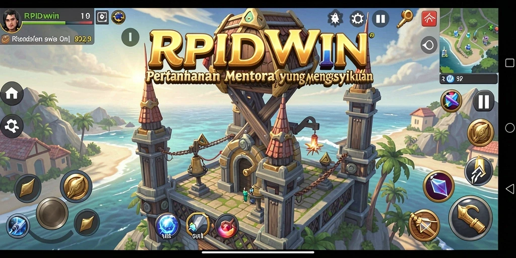 Tampilan screenshot RPIDWIN menampilkan pertarungan menara yang menegangkan.