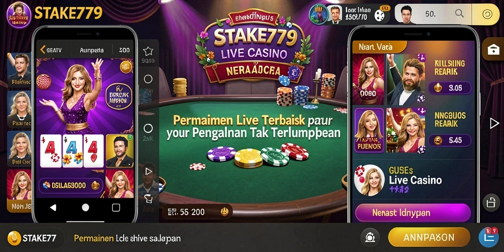 Screenshot gameplay STAKE779 menunjukkan pengalaman Live Casino yang dinamis.