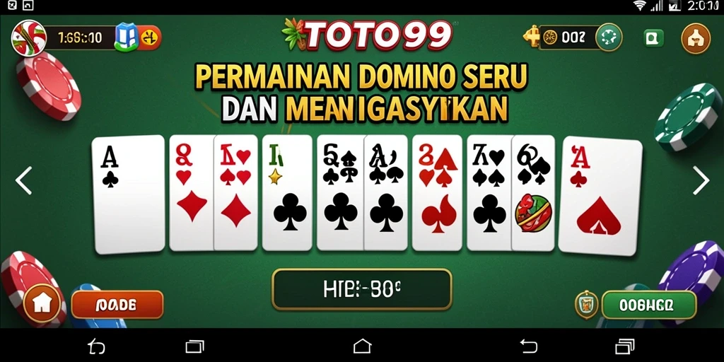 Screenshot TOTO99 menampilkan aksi seru permainan domino yang mendebarkan.