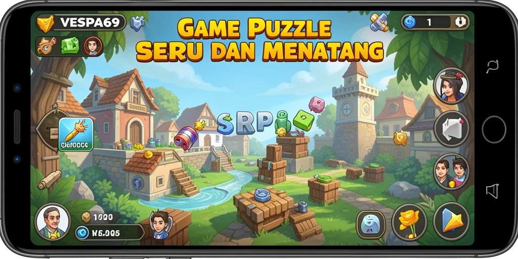 Tampilan gameplay VESPA69 dengan tantangan puzzle yang seru.