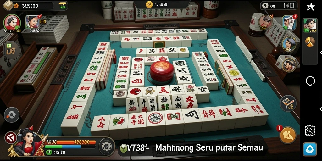 Screenshot utama VT38 menampilkan gameplay Mahjong yang seru.